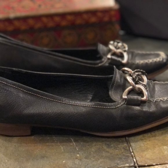 Prada Leather Box Toe Flat Sz 38 Shoe - Picture 5 of 10